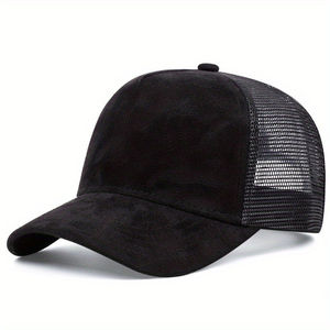 Wholesale in Stock <b>Blank</b> Plain <b>Cap</b> 5 Panel Suede Trucker Hat High Quality Baseball Trucker <b>Caps</b> Structured Mesh Sport Hat - Product Image 1