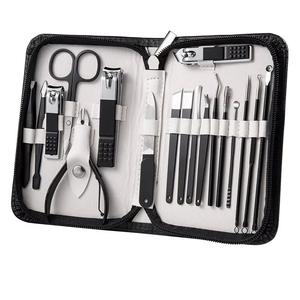 Multi Functional Luxurious 18-Piece Stainless Steel Manicure Pedicure Set 3-in-1 <b>Nail</b> Clipper World Precision Surgical Leather - Product Image 1