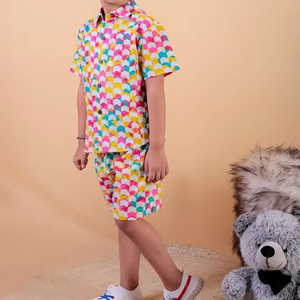 Ensembles de vêtements d'été décontractés pour enfants Garçons Chemise et short en coton Vêtements pour enfants à la mode - Product Image 1