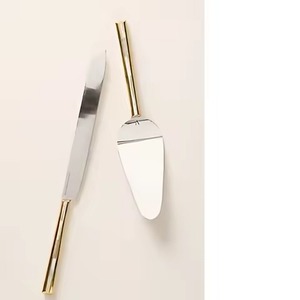 Elegant Metal Premium Gold Stainless Steel Portable <b>Cake</b> <b>Server</b> Set of 2 Piece - Product Image 1