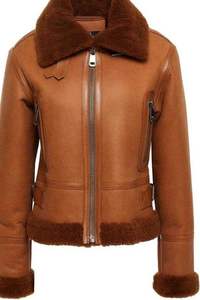 Service OEM en gros, tout nouveau manteau en cuir d'agneau double face pour femmes, veste noire, veste en cuir slim fit pour femmes - Product Image 2