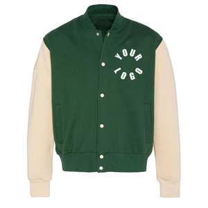 Veste universitaire pour hommes de haute qualité en polyester/coton mélangé respirant écologique coupe-vent col montant Logo avant prêt pour l'hiver - Product Image 1