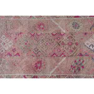 Tapis turc vintage 2,7x11,7 pi (83x357 cm), tapis oriental rose - Product Image 4