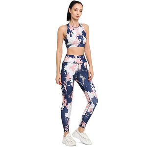 Ropa de gimnasio para mujer, Sujetador deportivo de Yoga de cintura alta, conjunto de entrenamiento, conjunto de Yoga estampado, conjunto de Yoga estampado para mujer, conjuntos de Yoga estampados Oem - Product Image 3