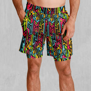 Custom Digital Printing Design Men Sublimation Short Breathable And Trending Men Sublimation Double <b>Layer</b> Shorts OEM Service - Product Image 1