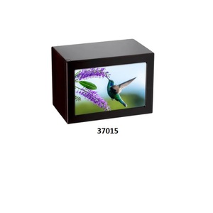 Urne adulte de crémation d'oiseau de bourdonnement noir de vente chaude pour les cendres humaines avec le sac libre de velours - Product Image 2