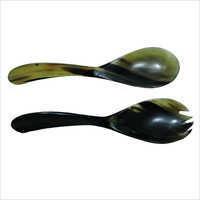 Cuillère en corne de buffle Cuillères de service à salade à long manche Capacité de 15ml pour vaisselle Agate pour cadeaux - Product Image 6