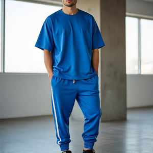 Camiseta con hombros caídos, chándal, conjuntos de pantalones de sudor holgados, ropa deportiva para hombre, ropa deportiva para correr, camisetas, chándal para hombre - Product Image 5