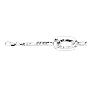 Cadena Figaro martillada ultraplana de alta calidad, Plata de Ley 925, collar italiano de 120mm, pulsera galvánica de diferentes longitudes - Product Image 1