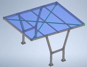 Abri de voiture solaire moderne et élégant, design minimaliste, abri de recharge pour véhicules électriques, résistant aux intempéries, construction liée à l'énergie solaire - Product Image 4