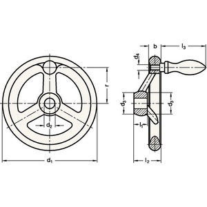 GANTER GN 950 B 15 มม. 100 มม. D2 10 มม. D1 วงล้อหมุน อุปกรณ์ฮาร์ดแวร์เฟอร์นิเจอร์ - Product Image 3