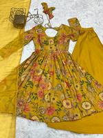 TENNECY Ensemble trois pièces élégant et décontracté pour soirée, style indien pakistanais pour filles, bas de tenue sans plis, longueur cheville, Cinon