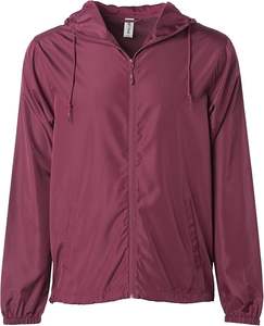 Veste coupe-vent d'hiver pour hommes, col montant à capuche imperméable avec logo avant, légère pour l'extérieur - Product Image 1