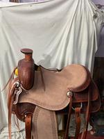 Ensemble de selle western en cuir véritable de qualité supérieure avec décorations de barrel racing et éléments en bois |   Quincaillerie en acier inoxydable SUS304 façonnée à la main, personnalisable