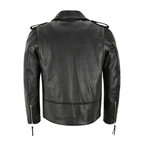Veste de vélo en cuir PU de haute qualité avec logo personnalisé Streetwear veste en cuir de mode vente en gros de veste en cuir véritable en peau de mouton pour hommes - Product Image 3