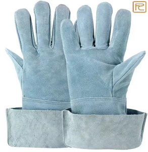 Guantes de soldadura de cuero dividido de vaca gruesa de alta calidad, guantes de seguridad para barbacoa resistentes al calor, excelente protección de cuero para manos y brazos - Product Image 2