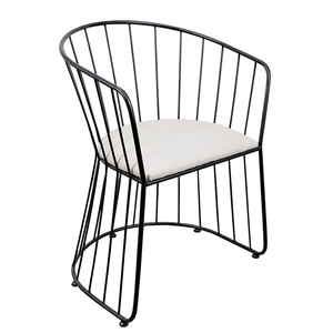 Silla de Arco con Estructura de Hierro Colorida y Cojín de Terciopelo, Diseño Industrial para Restaurante, Cafetería o Cocina-GCF030 - Product Image 1