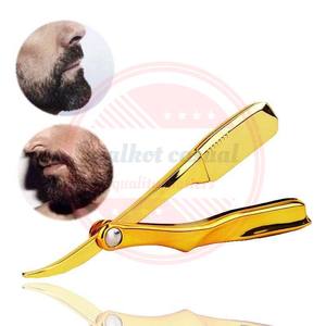 Cuchilla de afeitar plegable, herramientas de afeitado, logotipo personalizado, acero inoxidable, maquinilla de afeitar recta profesional - Product Image 4