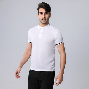 Polo décontracté pour homme à manches courtes, 100% coton, tissu tricoté respirant, couleur unie, logo sur le devant - Product Image 2