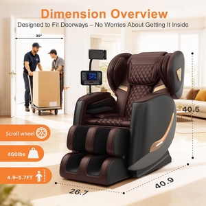 Masseur complet du corps avec airbag, massage du dos, du mollet, chaleur infrarouge, rouleau de massage pour les pieds, conçu avec plusieurs techniques de massage apaisantes et chaudes - Product Image 2