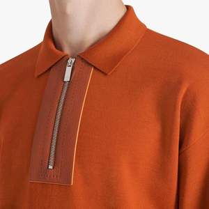 Polo de manga corta de tendencia de lujo para hombre, decoración de rayas de hombro a la moda, diseño de media cremallera, camiseta informal de verano para hombre - Product Image 2