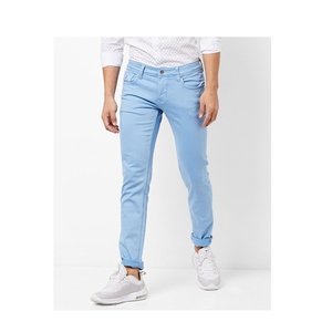 Pantalones vaqueros de ajuste Regular para hombre, Jeans elásticos azules brillantes, diseño elegante, directo de fábrica - Product Image 3