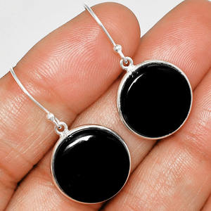 مجموعة مجوهرات من العقيق الأسود-البرازيل أقراط فضة إسترليني متدلية - Product Image 3