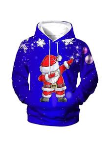 <b>Christmas</b> Men's Pullover <b>Hoodie</b> Comfortable Fashionable 100% Polyester <b>Christmas</b> with Custom Logo Low MOQ - Product Image 5