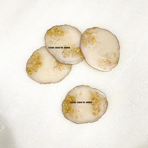 Gris Blanc Designer Agate cristal Or Garniture Résine Tranche Sous-Verre De Table Homeware Décorations De Mariage faveur cadeau De SCI - Product Image 3