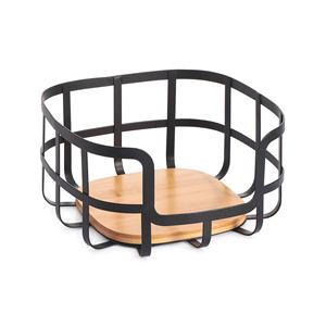 Corbeille à fruits en bois et noir 24x24x12 - Product Image 1