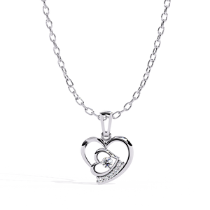 Collar con colgante de compromiso de diamante cultivado en laboratorio de oro blanco de 14kt para mujer, enlace fino a la moda con diamante Natural para regalos de fiestas - Product Image 1