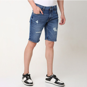 Nardon กางเกงขาสั้นผู้ชายวินเทจซักได้กางเกงขาสั้นผ้ายีนส์ซักได้ตามต้องการเสื้อผ้าแนวสตรีท - Product Image 3