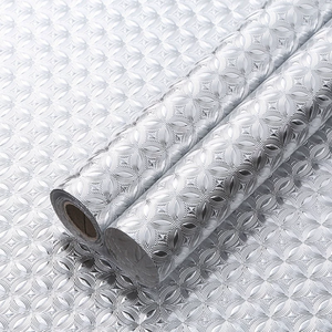 Film décoratif en PVC étanche, vinyle métallique argenté brillant de décoration de texture pour décor de cuisine - Product Image 4