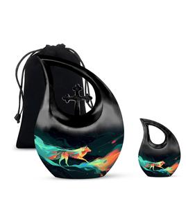 Urne en métal de loup pour cendres Urnes de crémation pour femmes Urnes de crémation pour cendres humaines Mini urnes Adulte Homme Petit pour cendres humaines Taille personnalisée - Product Image 1