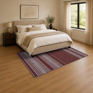 Tapis RUGS DEPOT LXDP-0937, vente en gros, rouge bordeaux, tapis traditionnel oriental imprimé numériquement, lavable en machine, chenille, antidérapant - Product Image 3