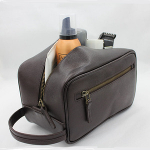Custom Men's Waterproof PU Leather Wash Bag Fashionable Travel <b>Storage</b> Pouch <b>for</b> Shaving <b>Makeup</b> Cosmetic Bags Cases <b>for</b> Business - Product Image 6