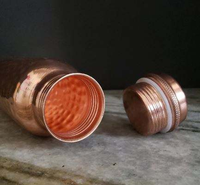Bouteille en cuivre martelé pur, type à vis, design indien fait main, style classique, écologique, compatible lave-vaisselle