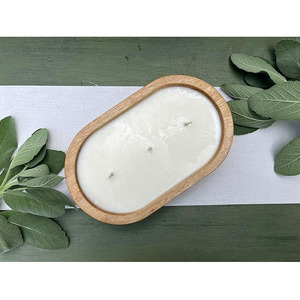 Qualité supérieure nouveauté bol à bougie en bois forme ovale taille personnalisée pour la décoration bureau à domicile polyvalent pour les amateurs de bougies - Product Image 3