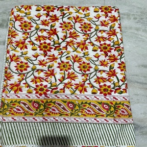 Draps de lit King Size en coton 100% de haute qualité, imprimés à la main, écologiques et modernes, de fabrication indienne, au meilleur prix - Product Image 1