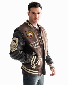 Oem Manufacturer High Quality Chenille Embroidery Men College Custom <b>Baseball</b> <b>Bomber</b> Letterman Crop Leather Varsity <b>Jacket</b> - Product Image 5