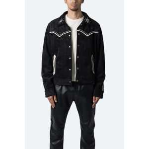 <b>Suede</b> Collared <b>Jacket</b> - Black - Product Image 3