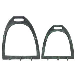 Ganchos de estribo de caballo de Estilo Vintage montados en la pared Juego de ganchos de metal más modernos de 2 artesanías de metal hechas a mano de estilo europeo - Product Image 3
