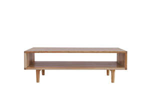 Table basse en bois de teck massif avec étagère La beauté naturelle rencontre un rangement pratique - Product Image 2