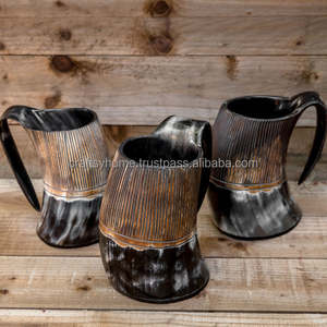 Antique and Unique Design Buffalo Horn Mug Reasonable Rate Fashionable Luxury <b>Light</b> Weight Buffalo Horn Mug - Product Image 6