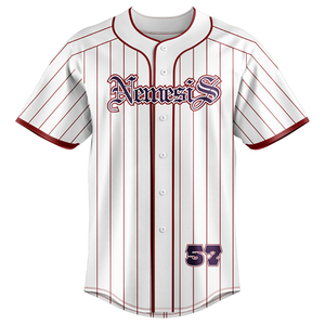 ชุดเสื้อเบสบอลผ้าโพลีเอสเตอร์100% คอวีออกแบบได้ตามต้องการชุดพิมพ์ดิจิตอลระบายอากาศได้ดีมีชื่อทีมออกแบบได้ตามต้องการสำหรับการสวมใส่เบสบอลและซอฟต์บอล - Product Image 4