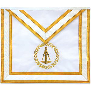 Masonic Regalia Past Master Mason <b>Apron</b> Silver Bullion Hand Embroidery Freemason Mason Regalia Masonic <b>Apron</b> - Product Image 3