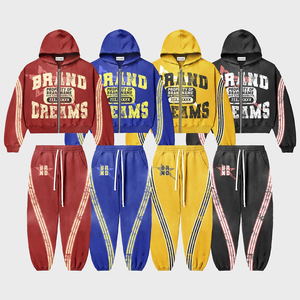 Chándal transpirable con logotipo personalizado para hombre, lana de algodón Conjunto de sudadera con capucha de lavado con ácido, ropa informal ecológica para gimnasio de invierno - Product Image 5