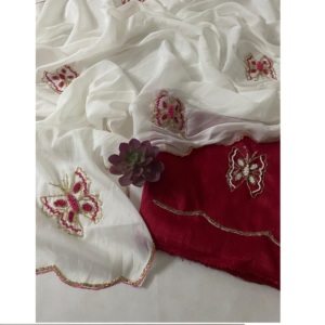 Indian Trendy Classic Star Georgette Silk Fancy Beautiful Butterfly Moti con Katdana trabajo hecho a mano Diseño Party Wear Ropa étnica - Product Image 1