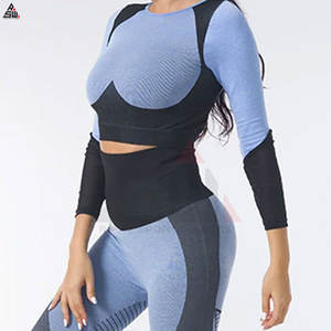 ชุดโยคะออกกำลังกายผ้าใยไผ่สำหรับฤดูหนาวแบบสั่งทำพิเศษสำหรับผู้หญิง กางเกงเลกกิ้งเอวกลางผ้าตาข่ายยาวถึงเข่า แบบสปอร์ตกระชับไร้รอยต่อ - Product Image 6