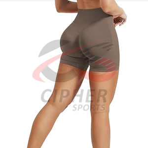 Pantalones cortos deportivos de cintura alta para mujer, tela polar transpirable, decoración de logotipo personalizado, nuevos colores de verano - Product Image 3